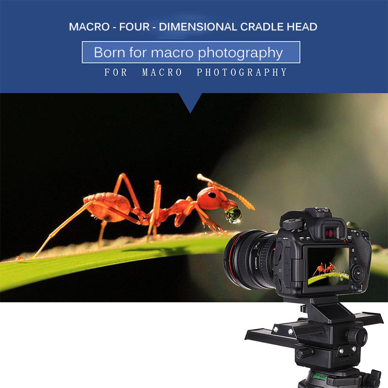 Two-Way Macro Frame Four-Dimensional Macro Tripod Head Fine-Tuning Long-Shaped Tripod Head for Macro Shooting Two-Way Macro Frame Four-Dimensional Macro Tripod Head Fine-Tuning Long-Shaped Tripod Head for Macro Shooting